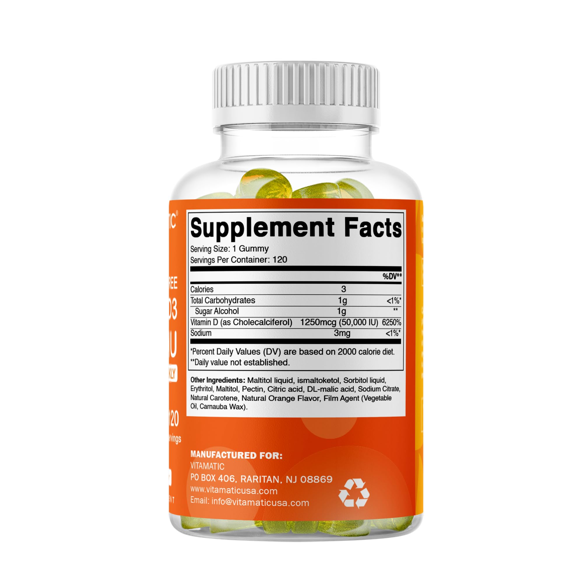 Vitamatic envase abierto con gominolas listas para consumir
