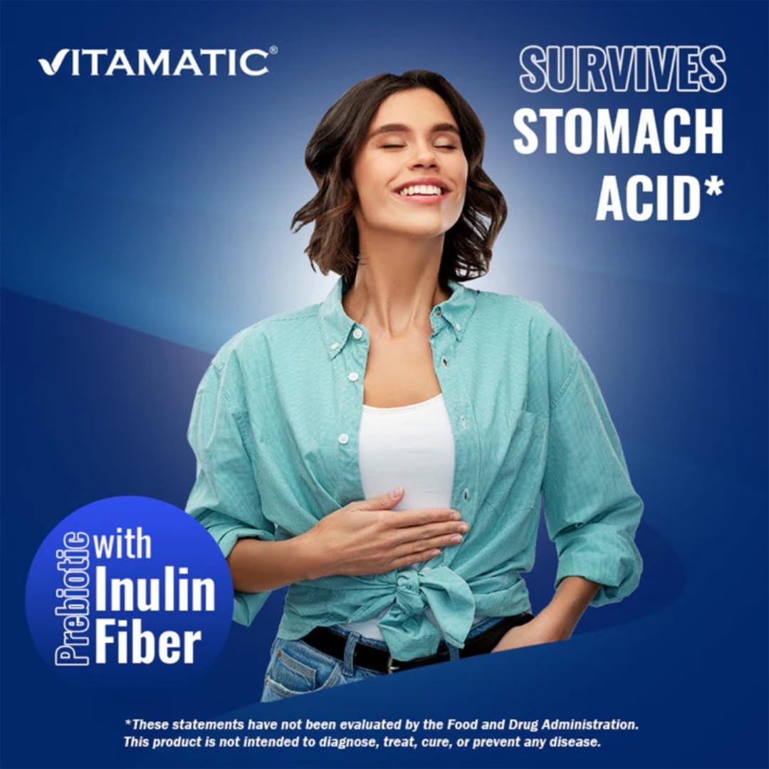 Vitamatic sello GMP en envase indicando fabricación en Estados Unidos y control de calidad