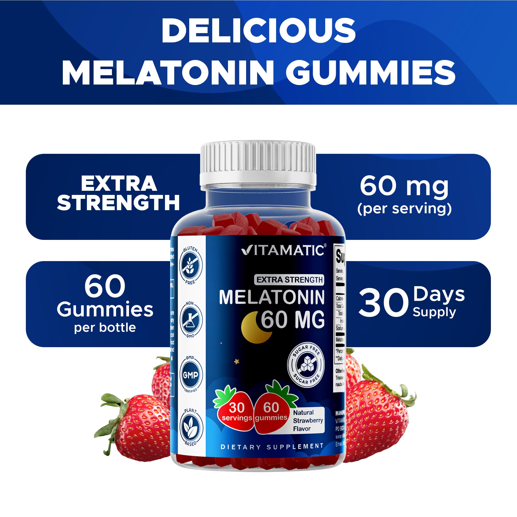 Vitamatic etiqueta con información de dosis y lista de ingredientes claros