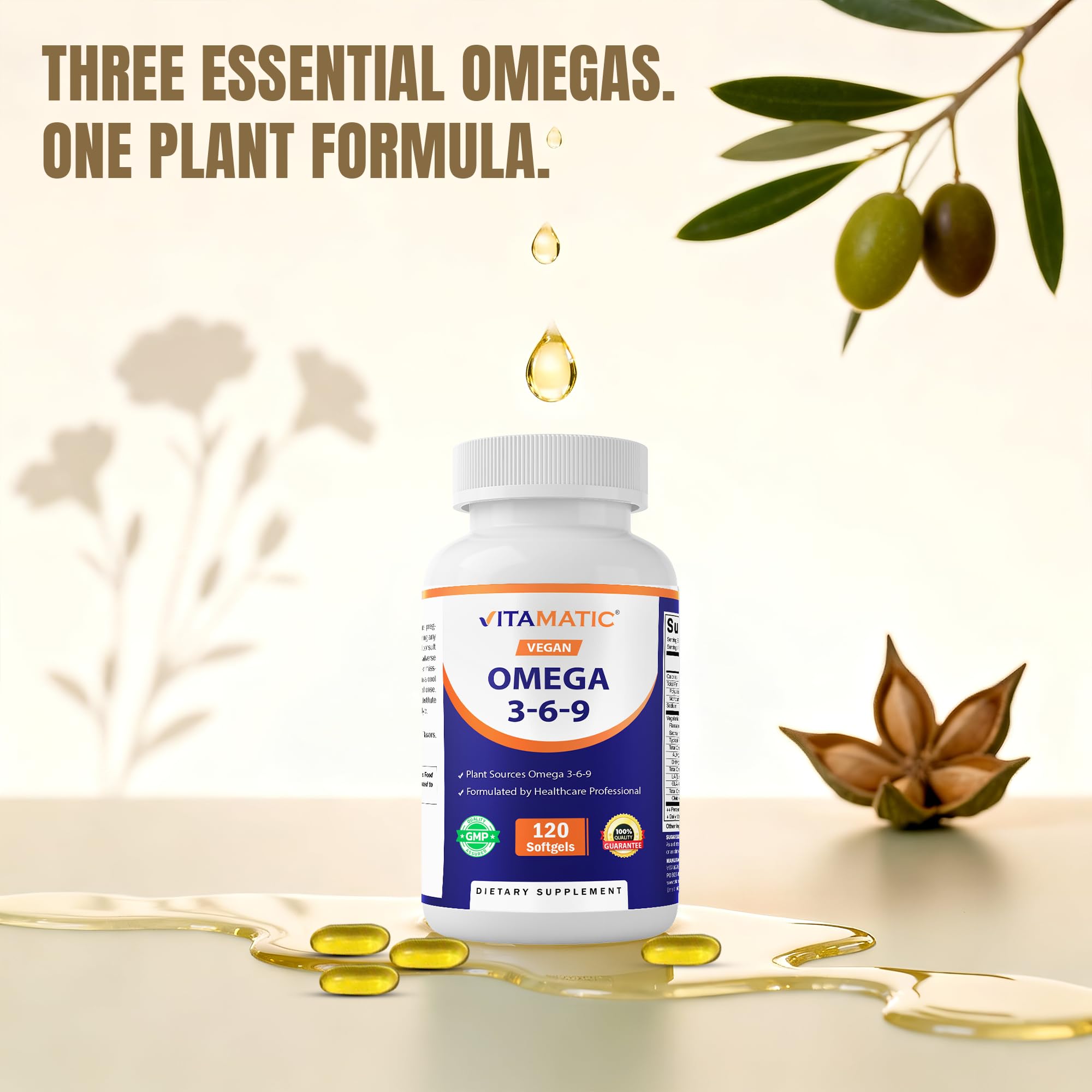 Vitamatic etiqueta nutricional clara con información de omegas