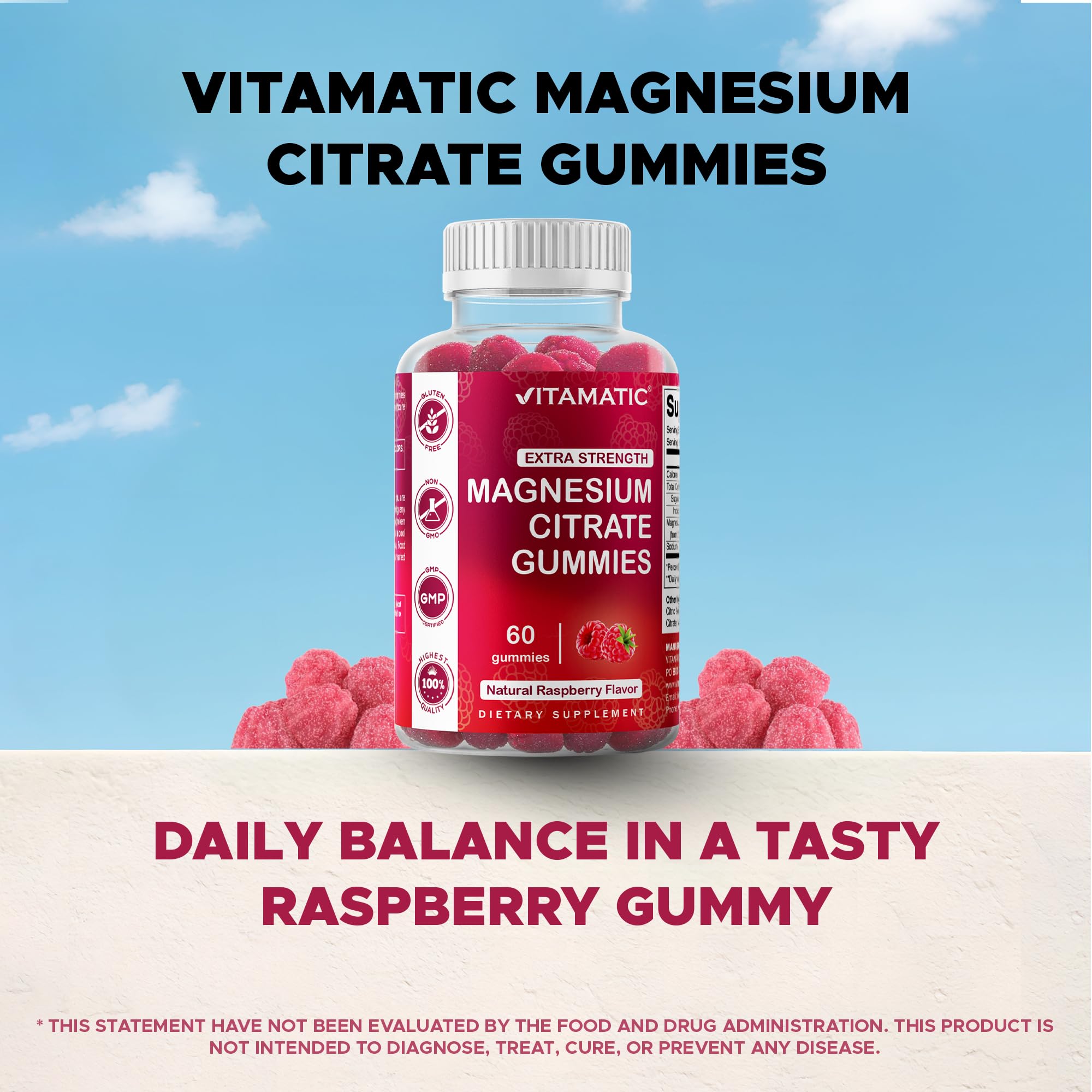Frasco Vitamatic abierto con gomitas visibles para evaluar contenido