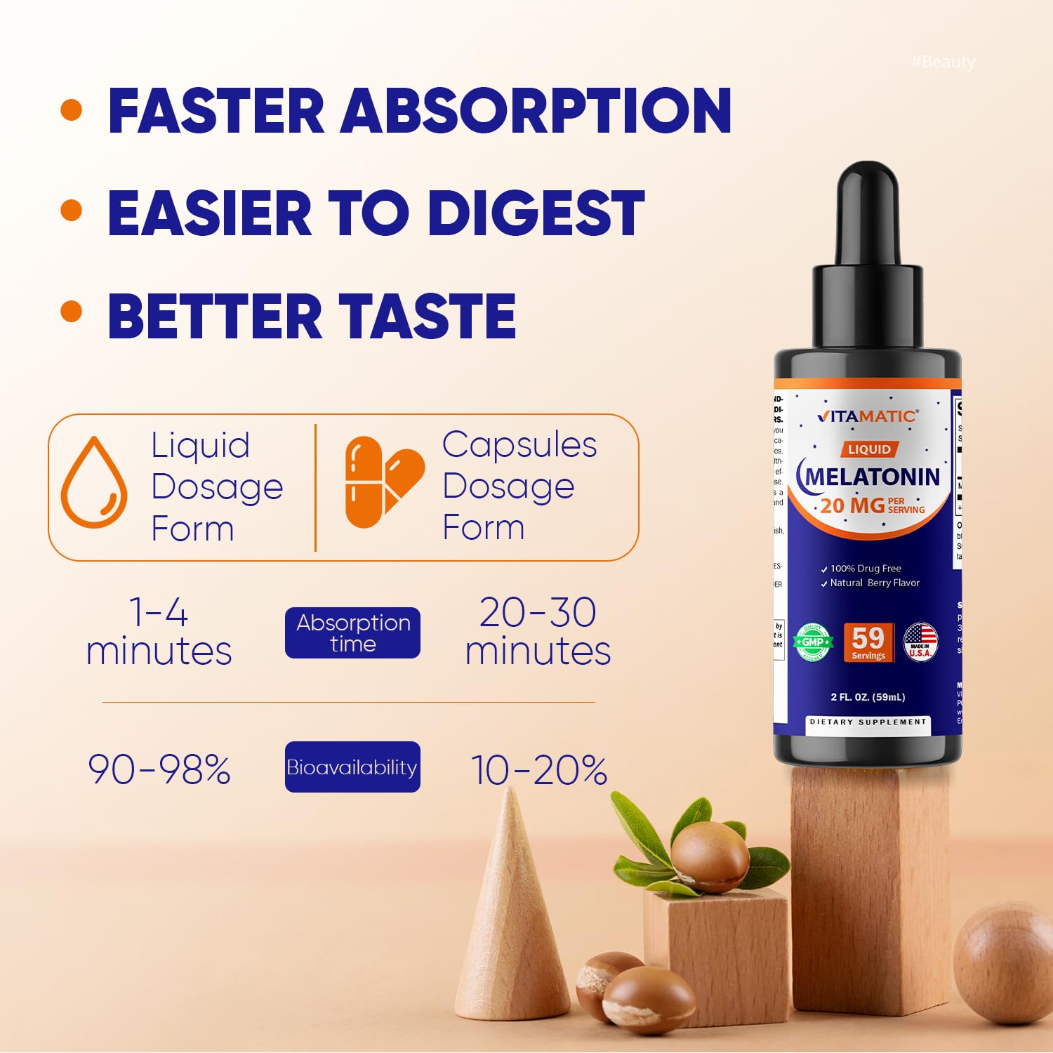 Vitamatic frasco en mano que ilustra facilidad de uso y tamaño portátil
