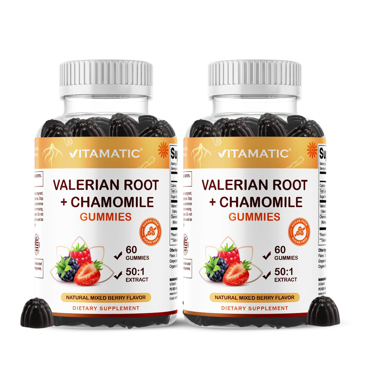 Vitamatic frasco frontal mostrando etiqueta clara y ventaja de una fórmula vegana