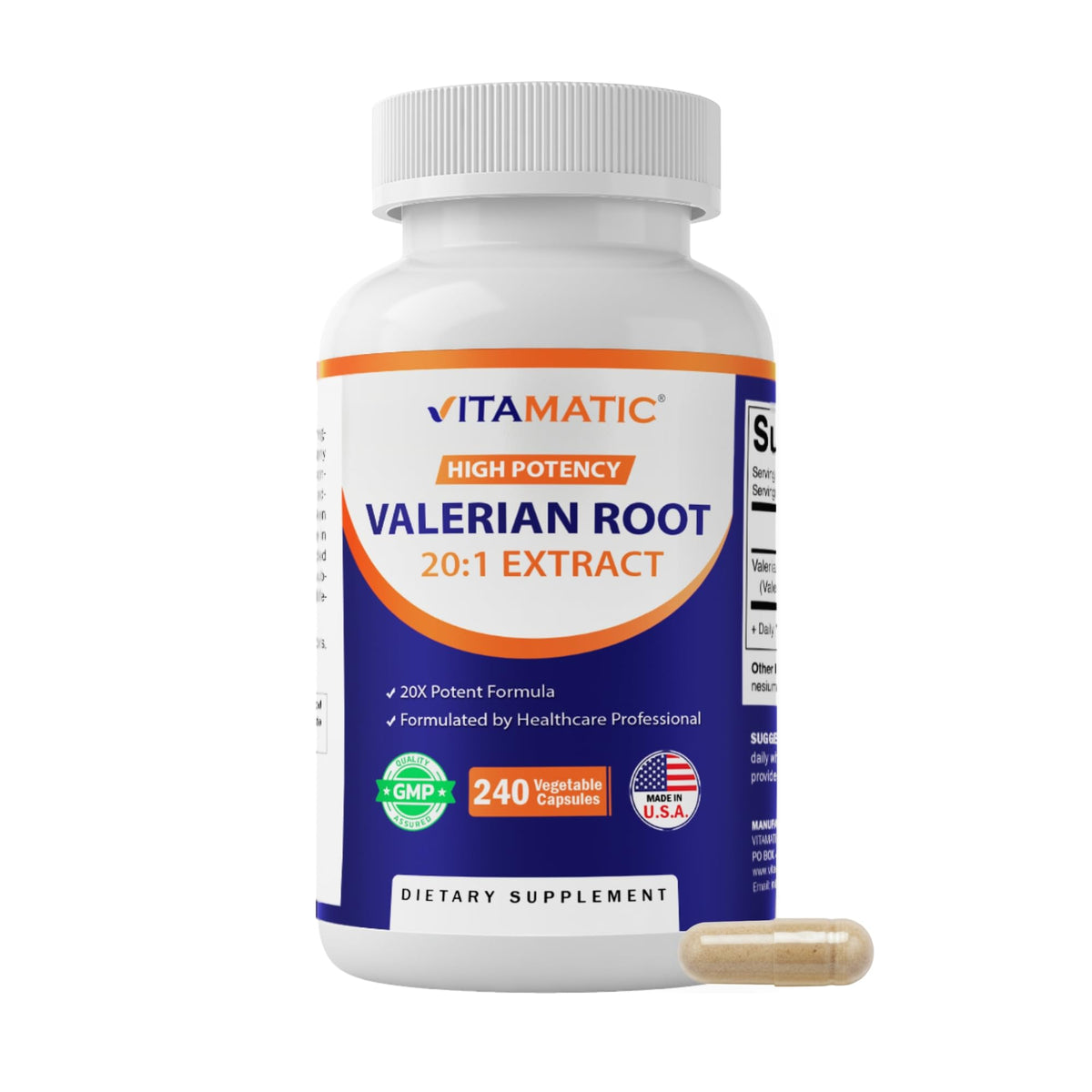 Vitamatic frasco frontal de Valerian Root 20:1 con beneficio de alta concentración