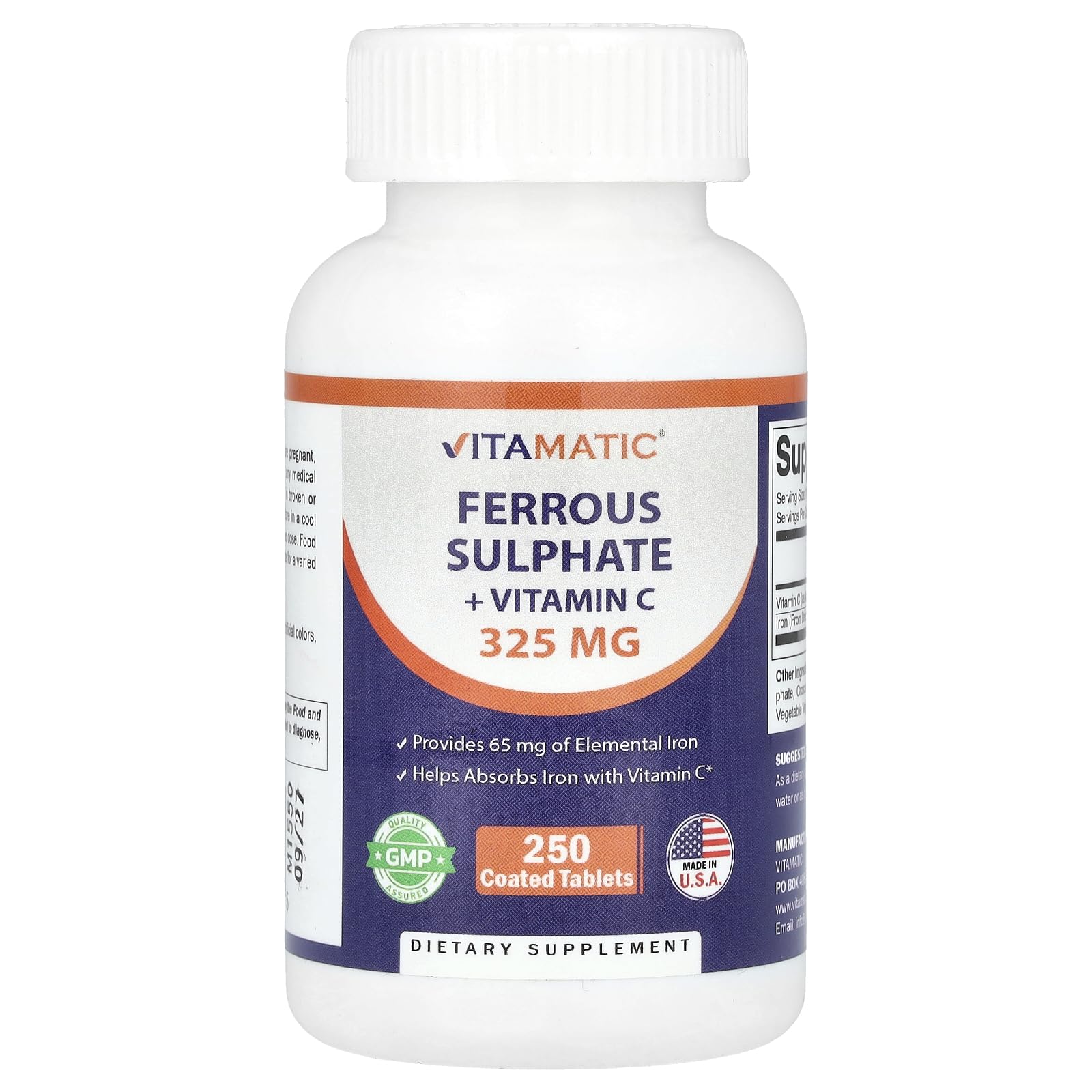 Vitamatic frasco frontal mostrando etiqueta clara y beneficio de potencia