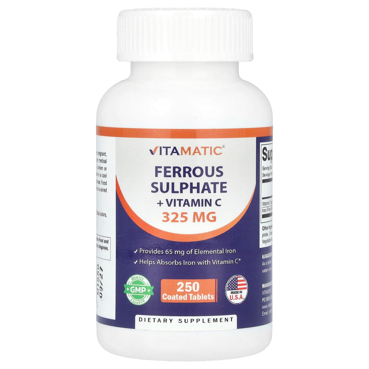 Vitamatic frasco frontal mostrando etiqueta clara y beneficio de potencia