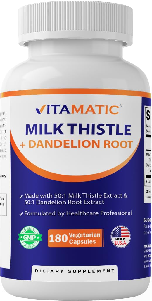 Vitamatic frasco frontal mostrando 180 cápsulas y duración prolongada