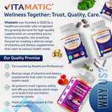 Vitamatic dos frascos del paquete para cantidad y valor