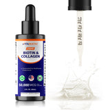 Vitamatic botella frontal mostrando etiqueta y beneficio para cabello
