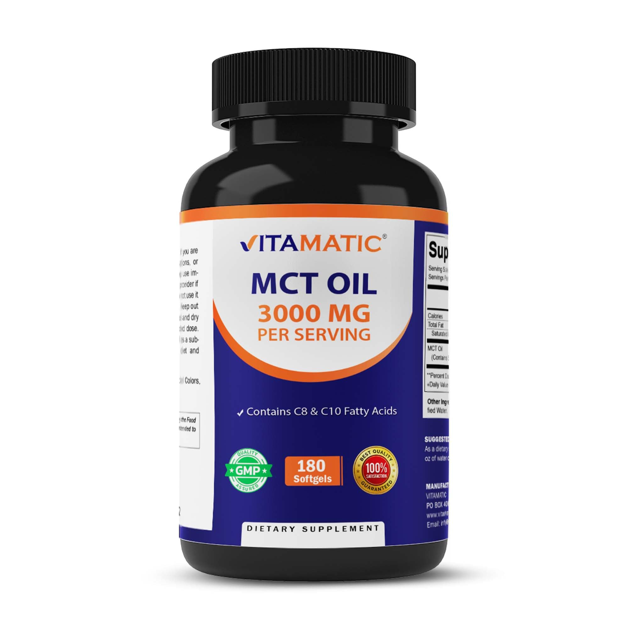 Vitamatic frente del envase mostrando 180 cápsulas y beneficios