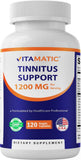Vitamatic frasco frontal mostrando etiqueta clara y beneficio auditivo