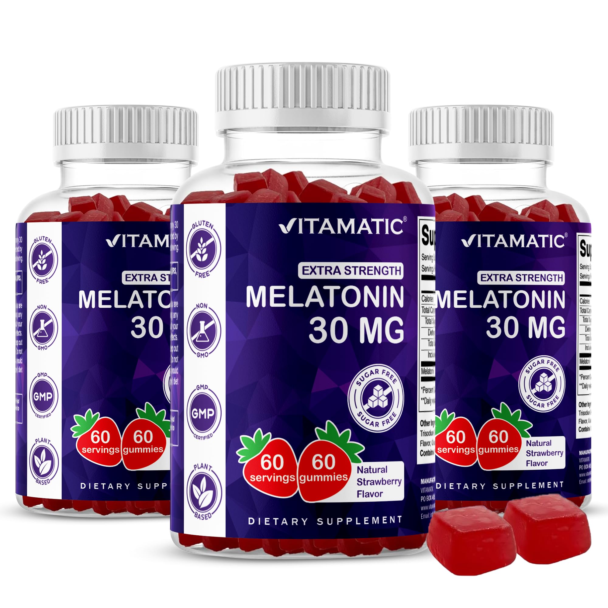 Vitamatic envase frontal mostrando 60 gominolas y etiqueta clara