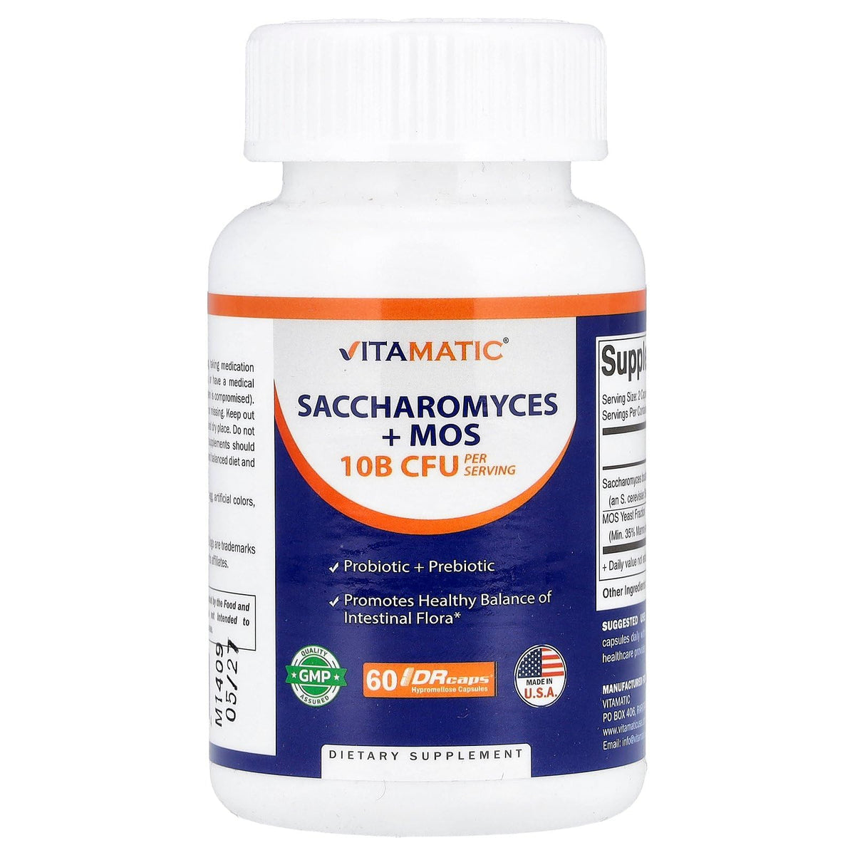 Vitamatic envase frontal con cápsulas DR y beneficios de protección gástrica