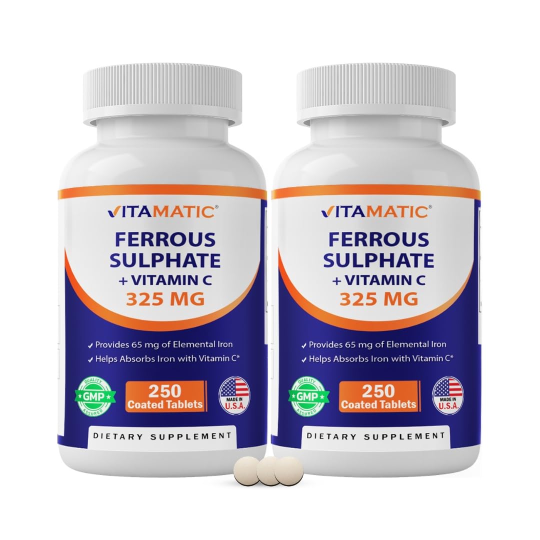 Vitamatic empaque frontal mostrando 250 tabletas y beneficios principales