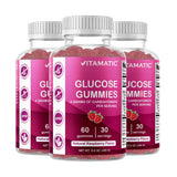 Vitamatic envase frontal mostrando 60 gomitas y marca, ideal para llevar y usar rápido