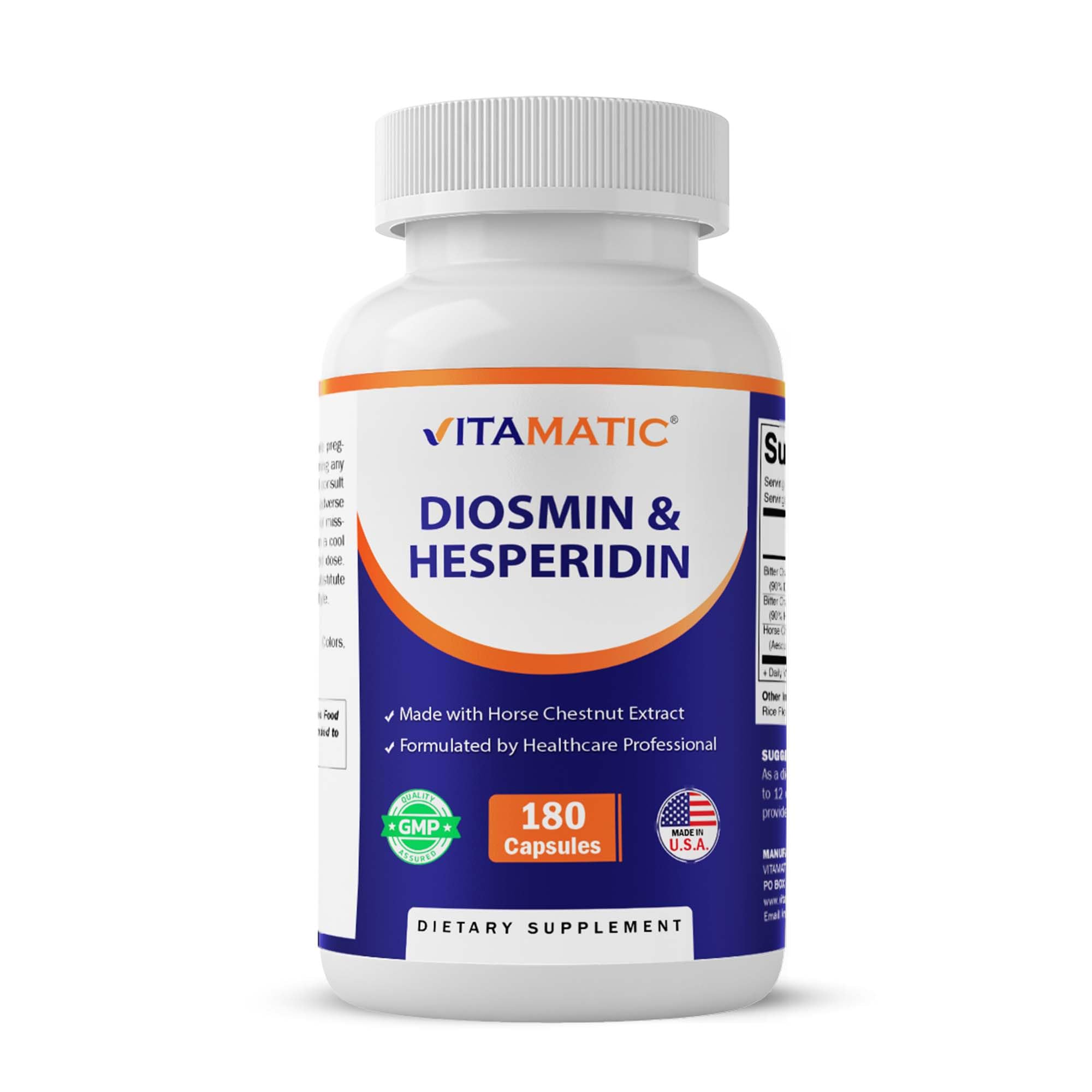 Vitamatic vista frontal del envase mostrando fórmula y cantidad, confianza y claridad