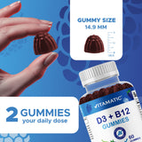 Vitamatic gomitas en mano para comparar escala y facilidad de consumo diario