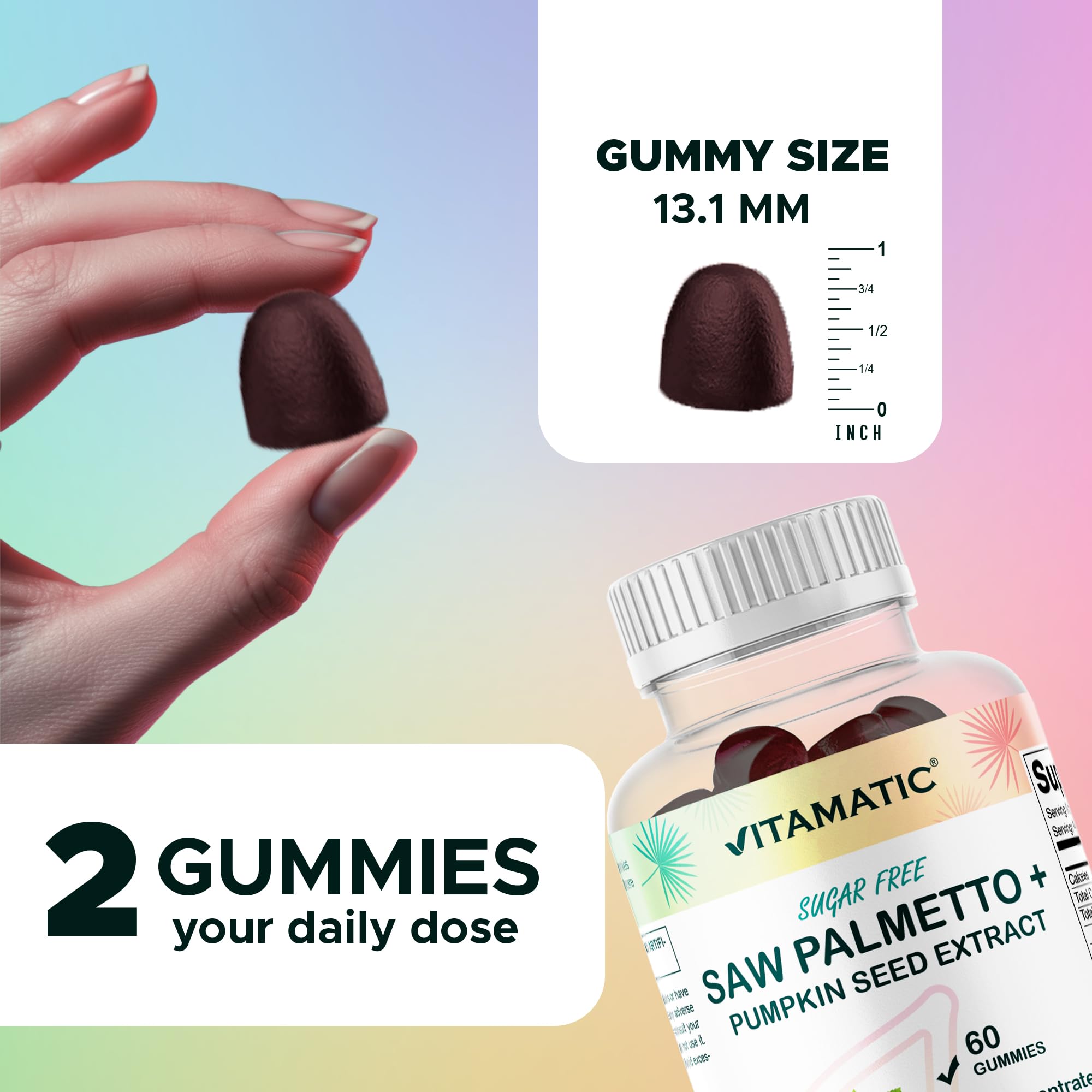 Vitamatic gomitas en plato 60 unidades visual cantidad exacta