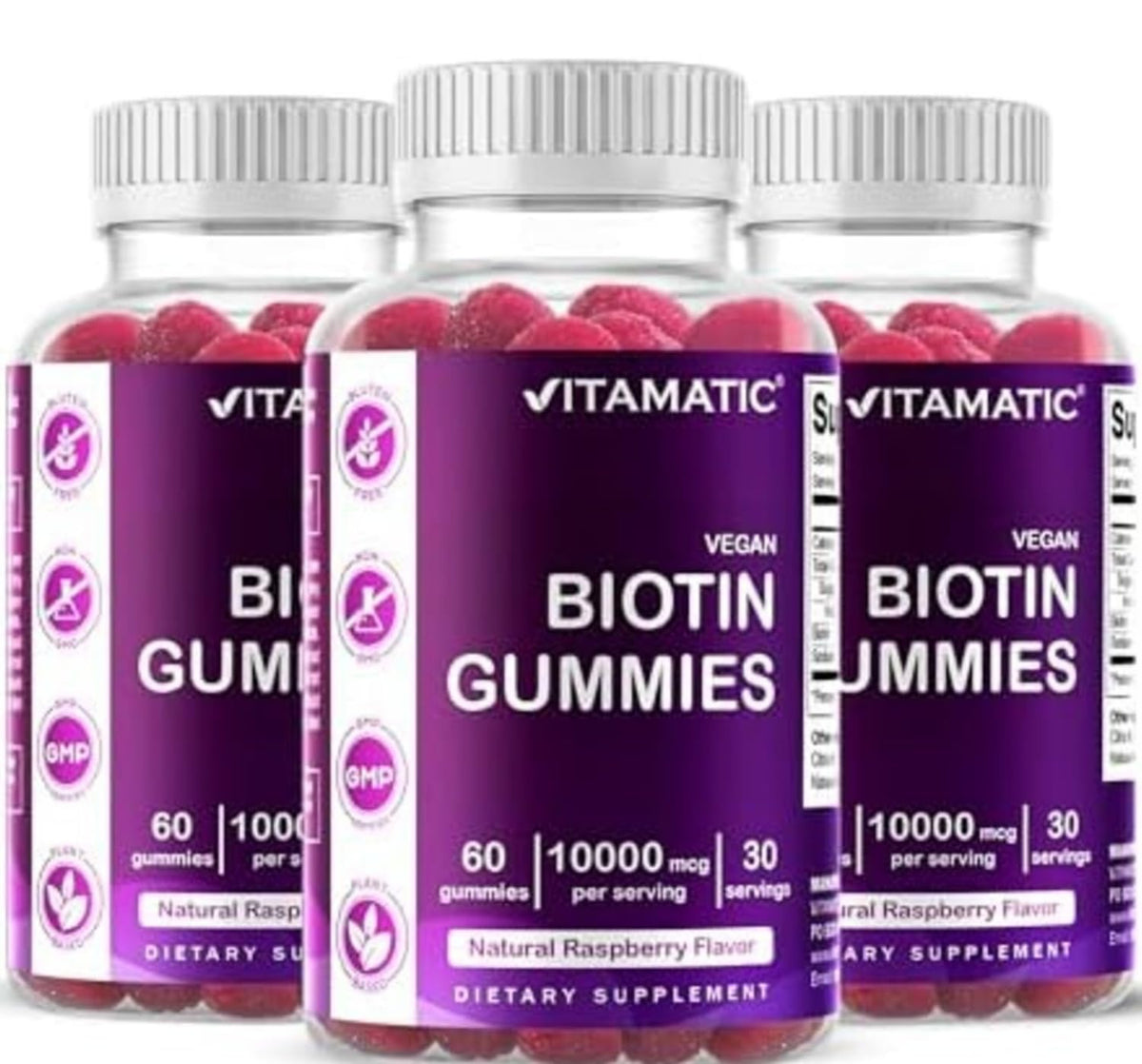 Vitamatic gomitas frontal mostrando envase y beneficio de conveniencia