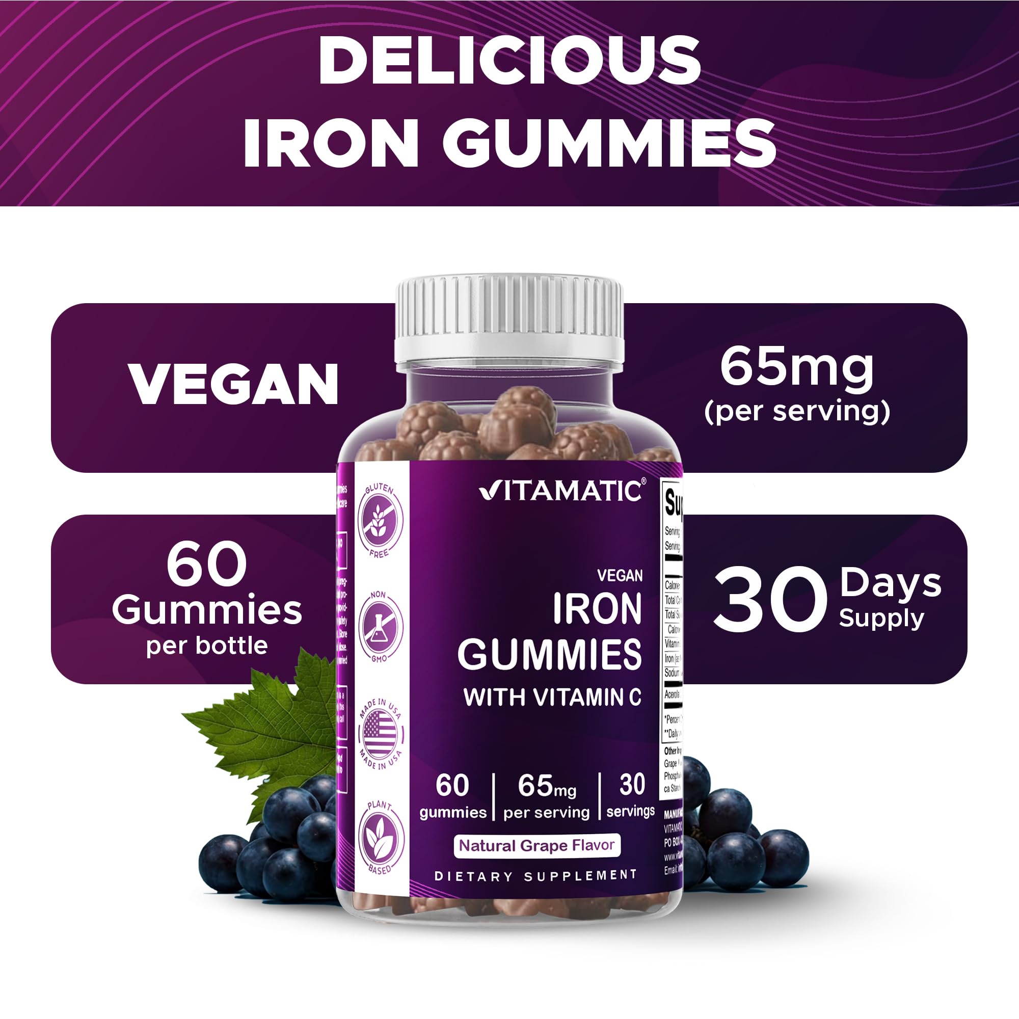 Vitamatic etiqueta con información nutricional y transparencia de ingredientes