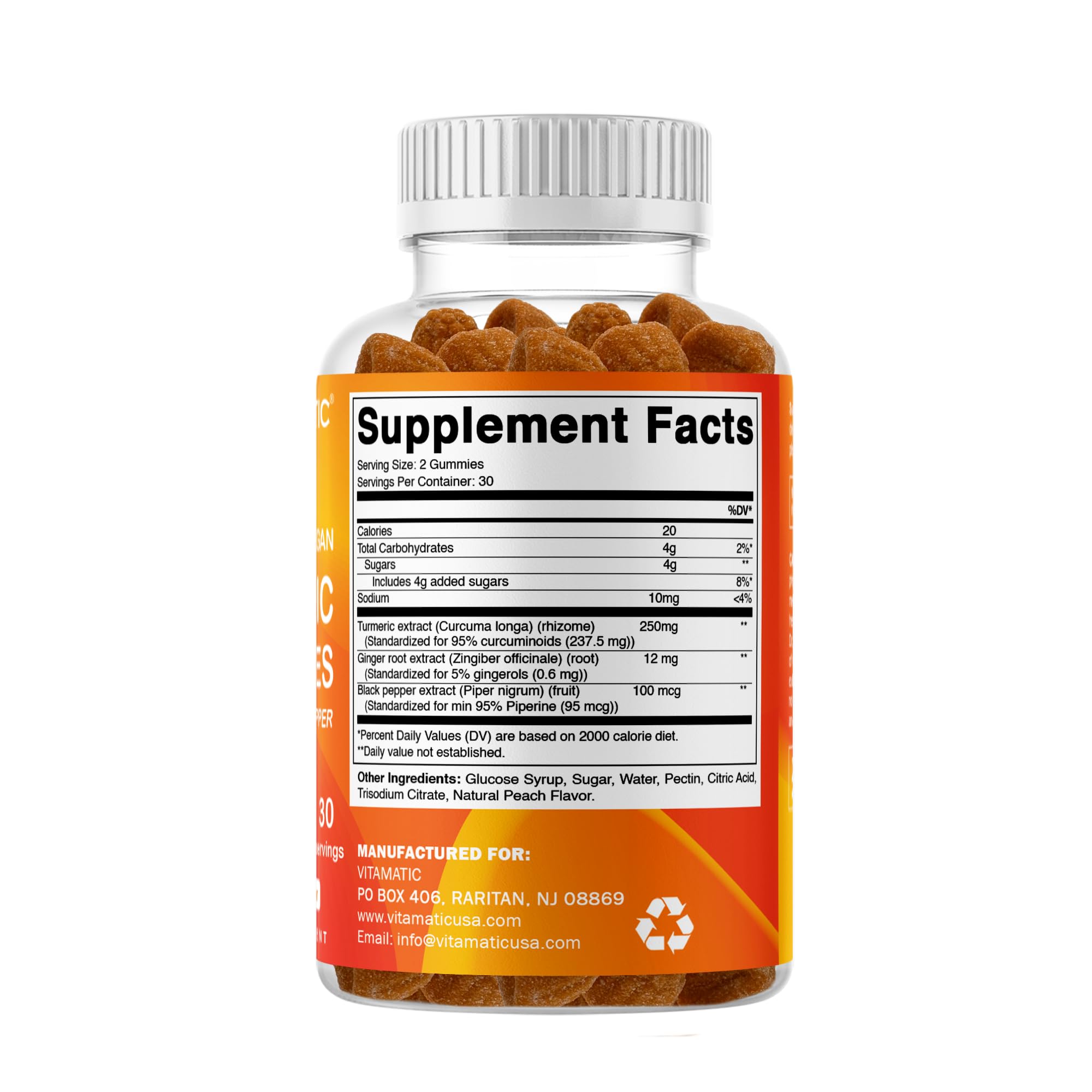 Vitamatic jengibre y pimienta negra junto a gominolas, mejor absorción