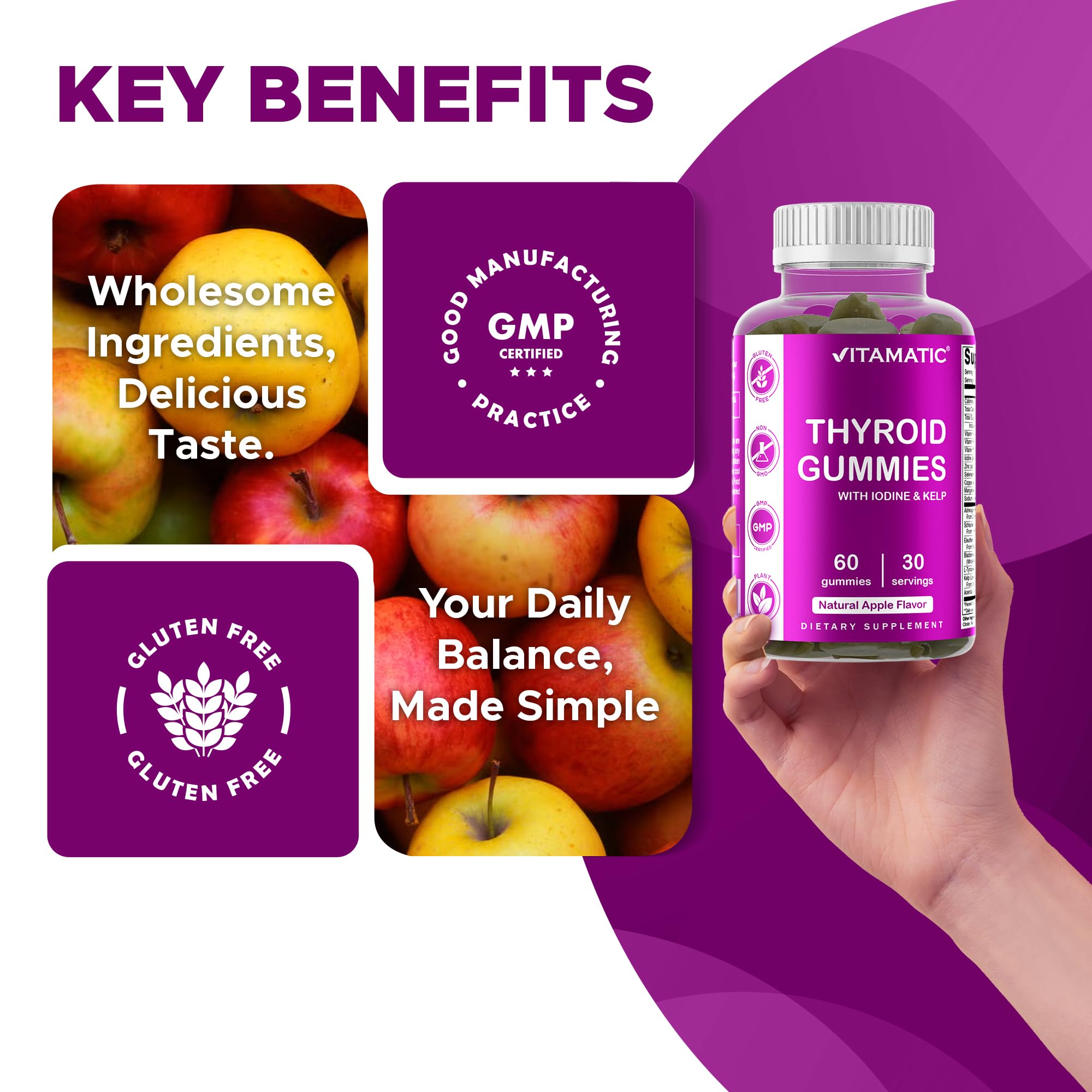 Vitamatic kelp natural ingrediente fuente de yodo y pureza