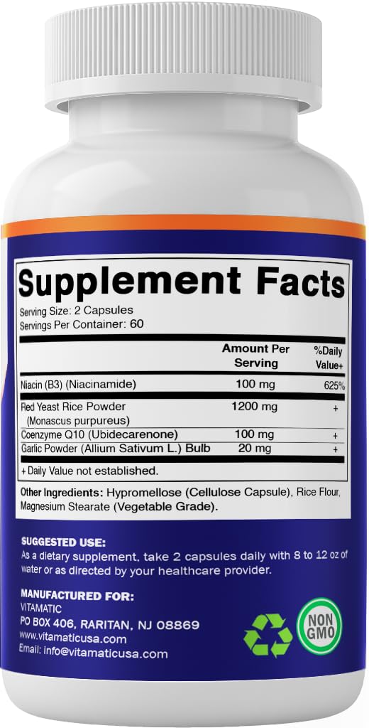 Vitamatic ingredientes montaje con Red Yeast Rice y CoQ10, mezcla concentrada
