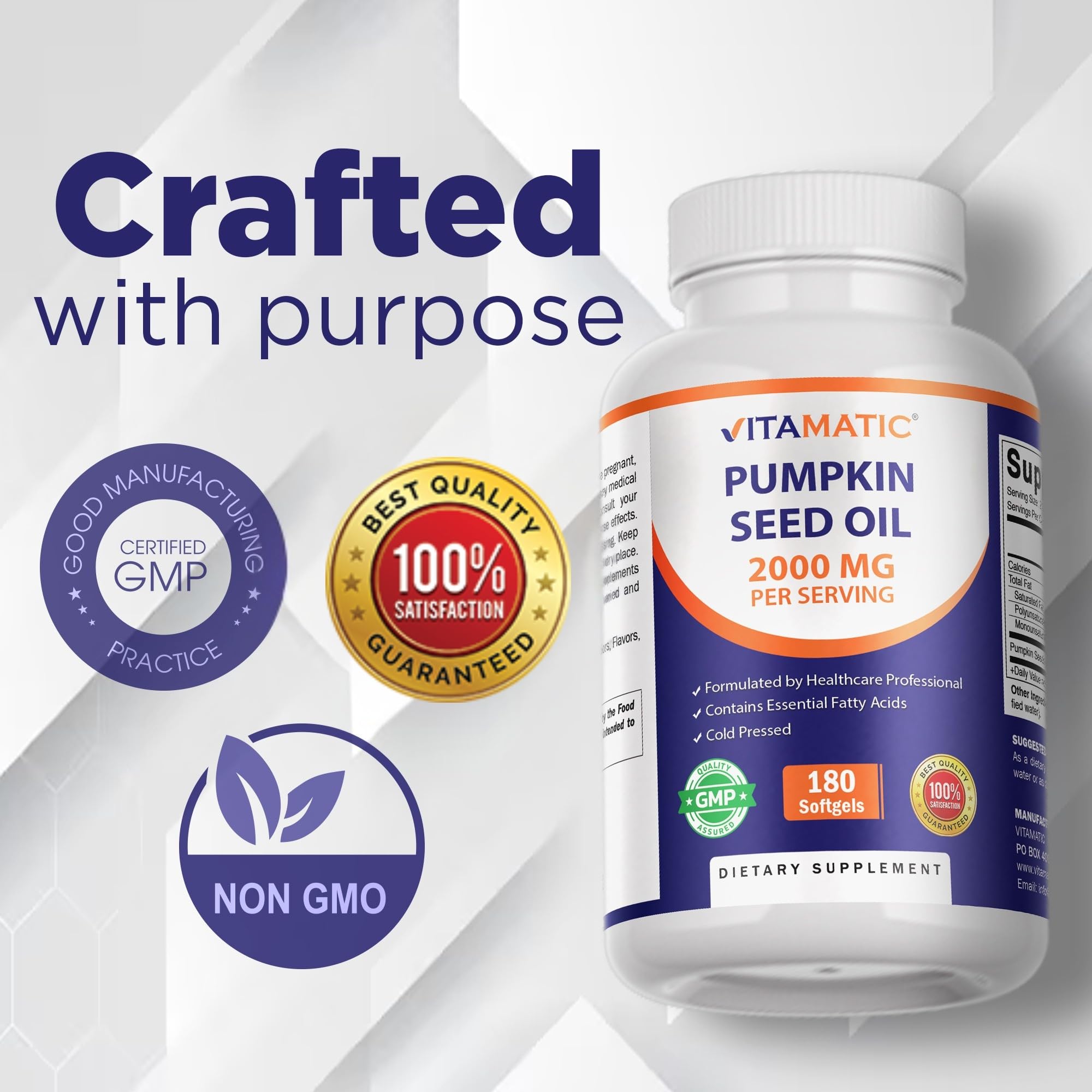 Vitamatic semillas de calabaza crudas como origen natural del aceite