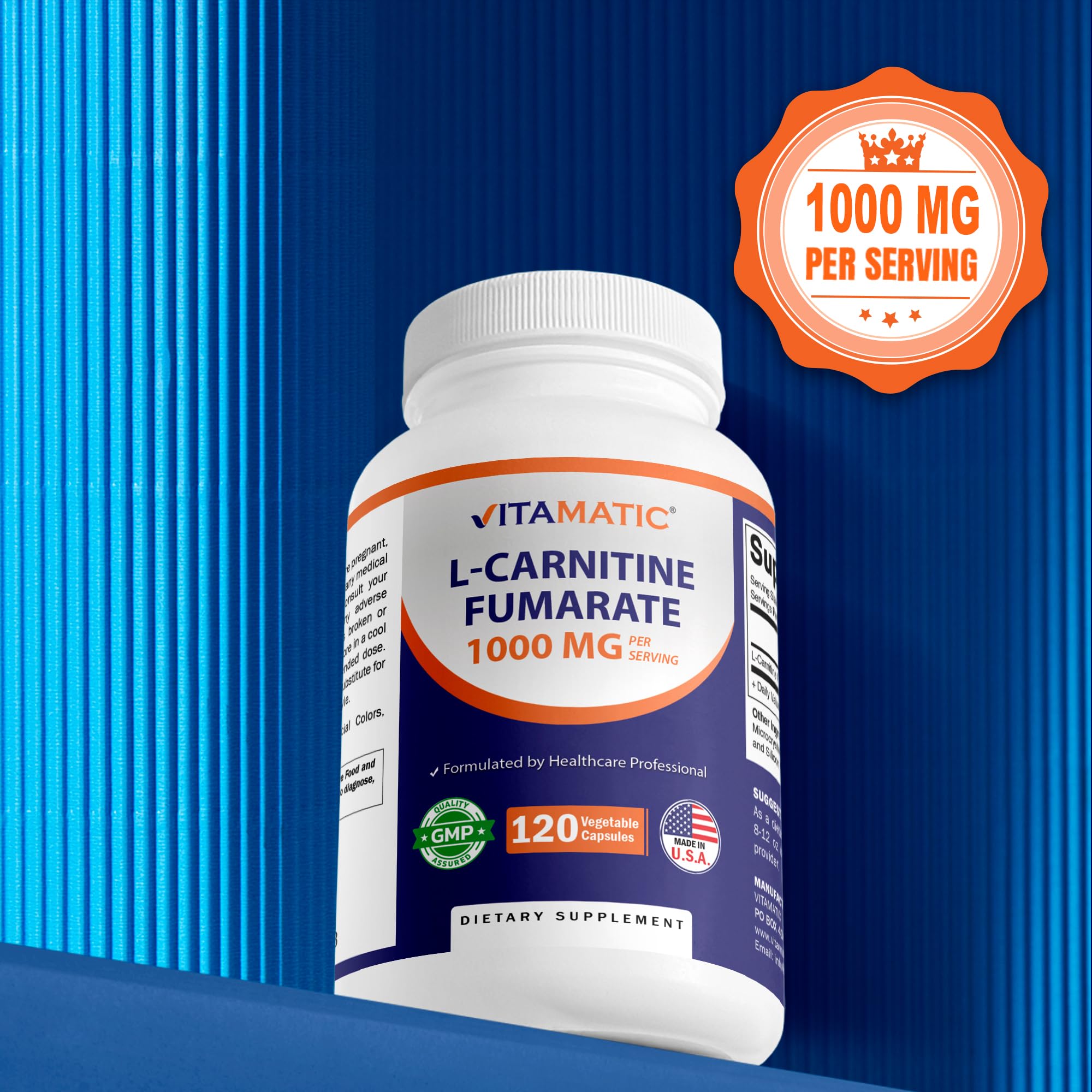 Vitamatic comparación de tamaño del frasco junto a objetos cotidianos