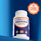 Vitamatic persona tomando cápsula diaria, conveniencia y rutina