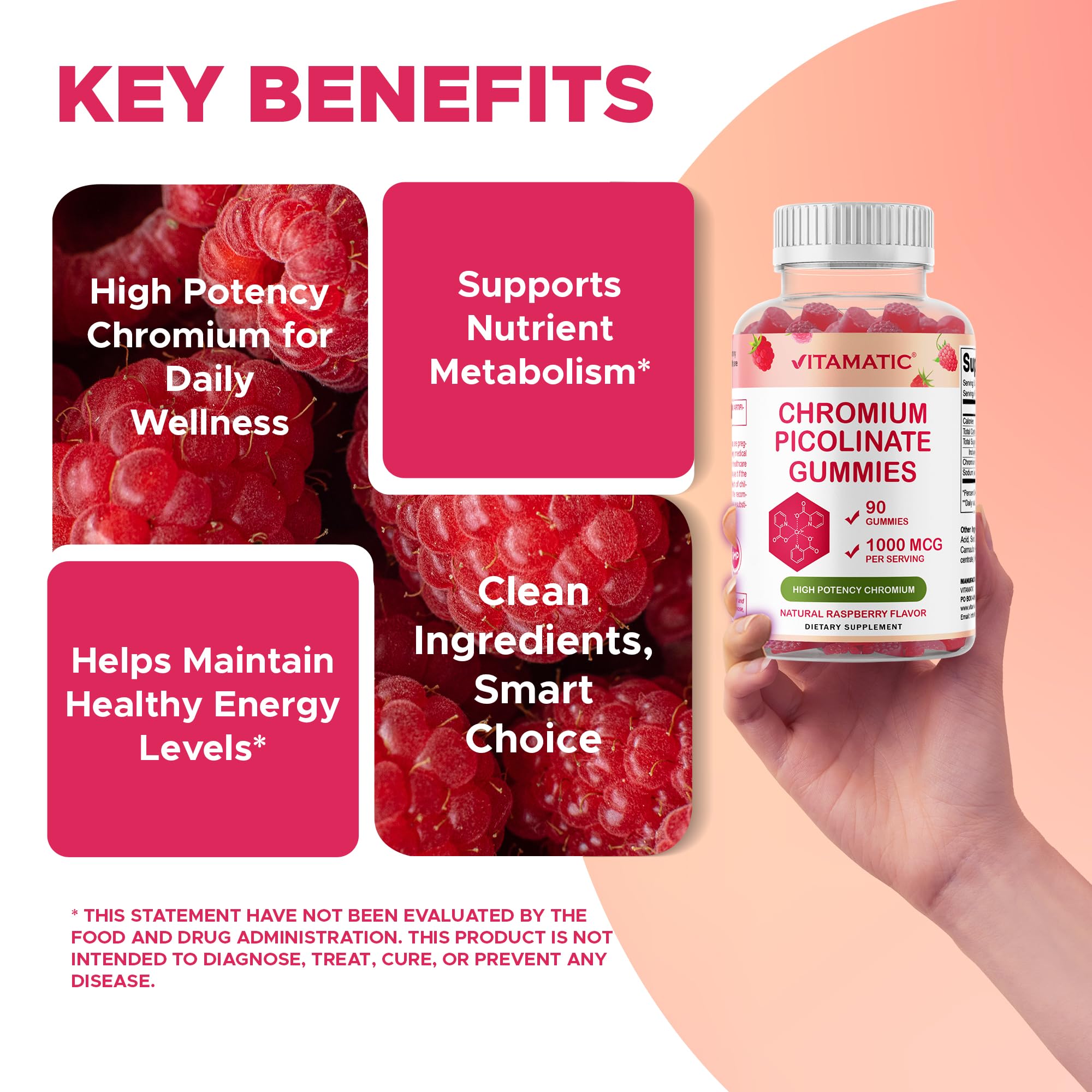 Vitamatic comparación de tamaño de gomita para dosificación visual
