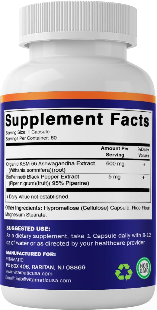 Vitamatic raíz de ashwagandha como materia prima de la fórmula