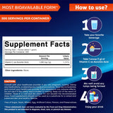 Vitamatic polvo textura en primer plano, ventaja de pureza y solubilidad