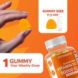 Vitamatic una gominola sobre mesa para servir dosis semanal