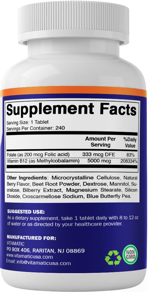 Vitamatic presentación de 240 tabletas para duración del suministro