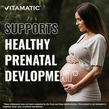 Vitamatic etiqueta con lista de ingredientes y certificación GMP visible