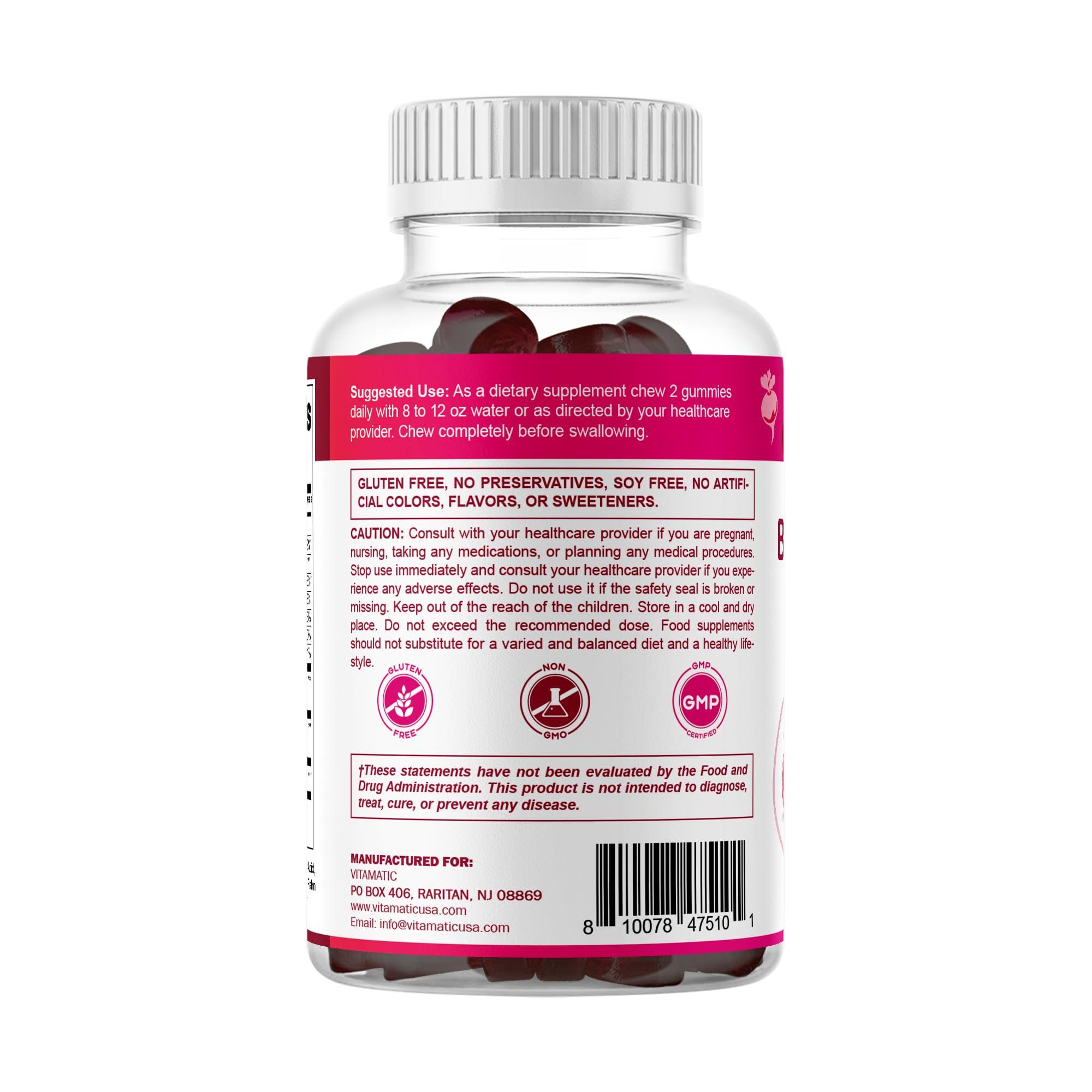 Vitamatic semillas uva granada remolacha composición visual de ingredientes clave