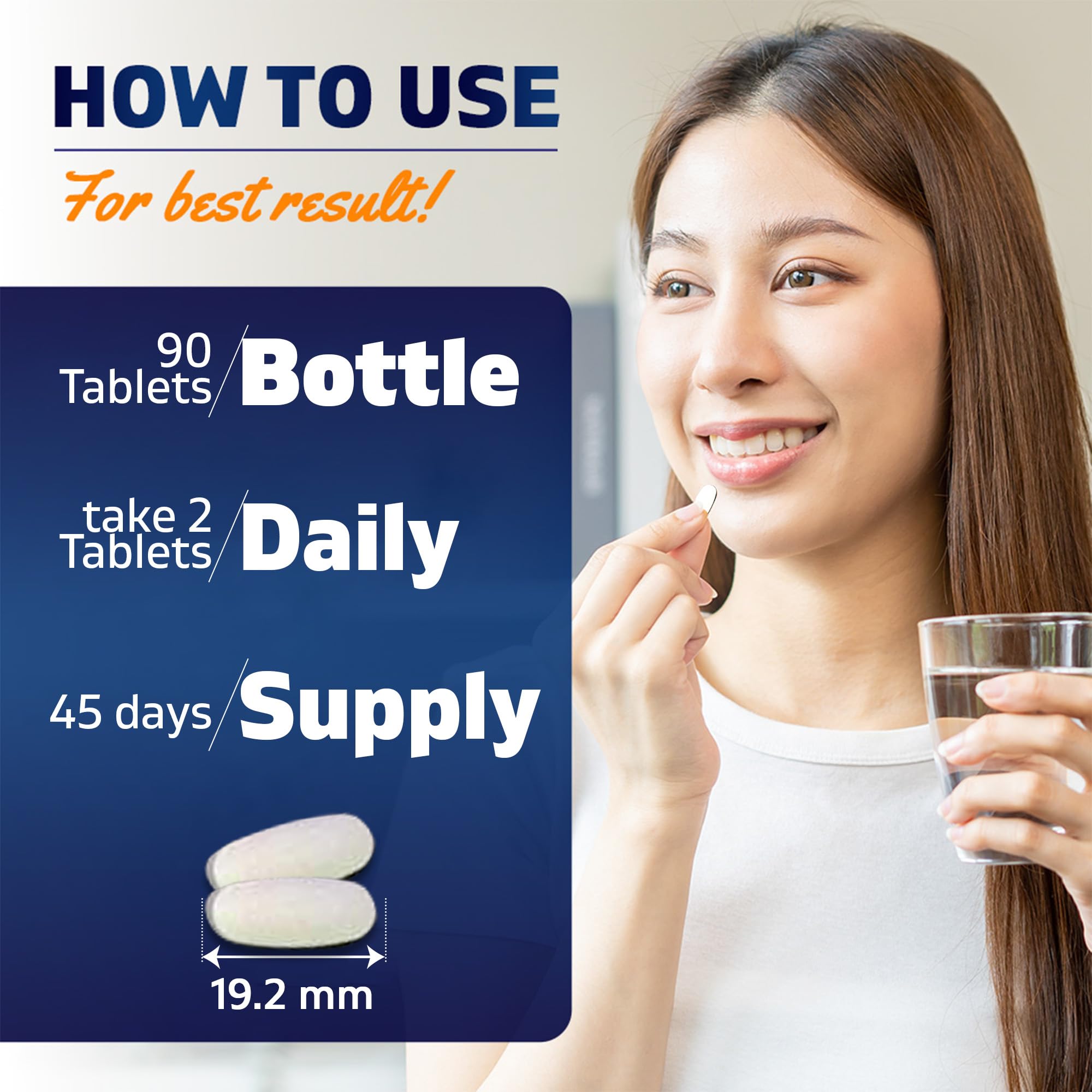 Vitamatic tabletas en mano para comparar tamaño real sencillo