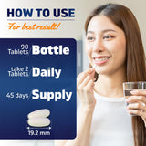 Vitamatic tabletas en mano para comparar tamaño real sencillo