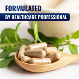 Vitamatic frasco junto a mano para mostrar escala y cantidad