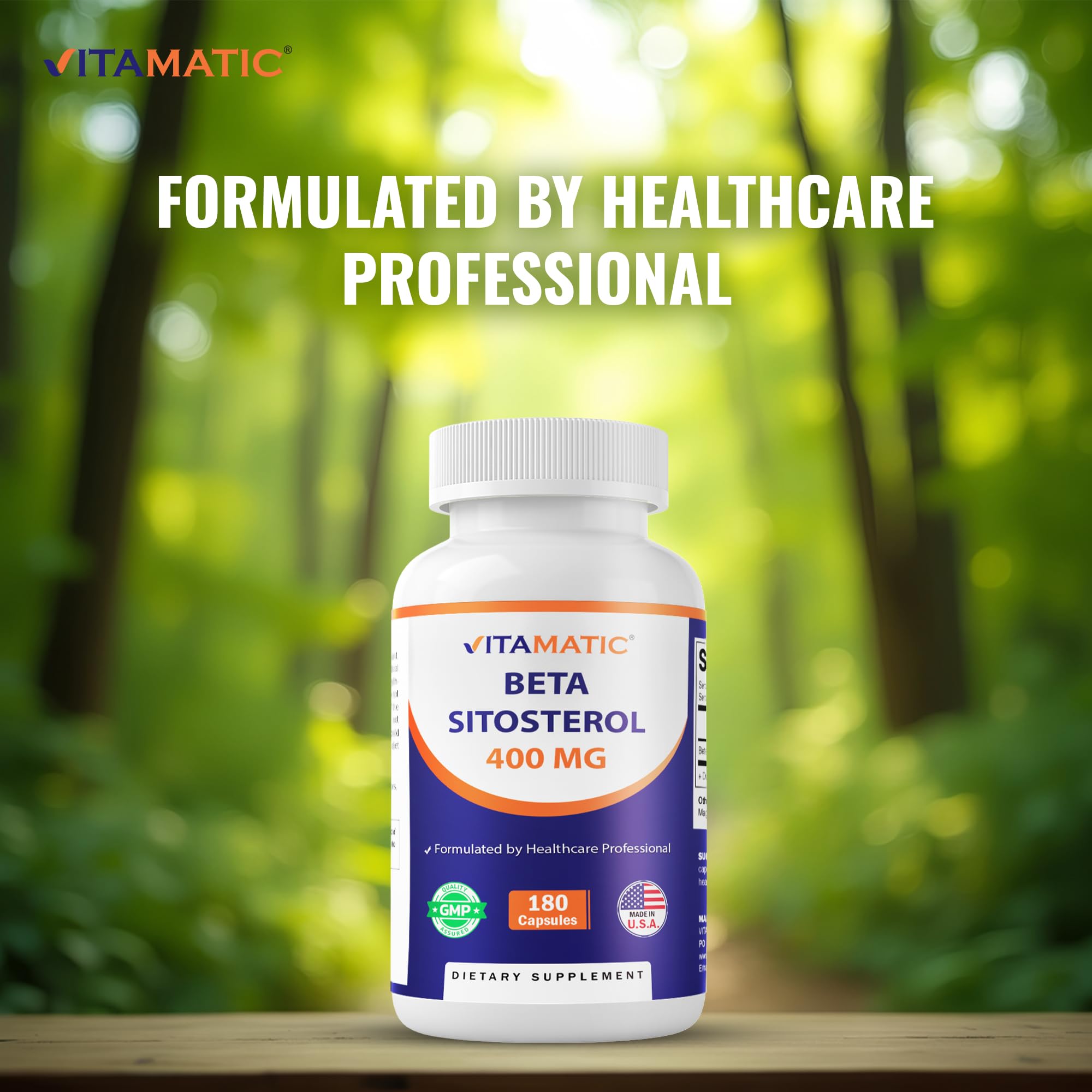 Vitamatic envase junto a elementos cotidianos para referencia de escala