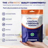 Vitamatic envase junto a objetos para medir tamaño y durabilidad