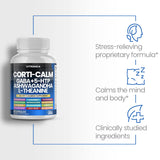 Vitamax Corti-Calm cápsulas en la mano para fácil dosificación