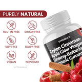 Vitamax envase lateral mostrando sellos y confianza de fabricación