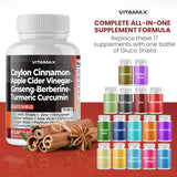 Vitamax etiqueta con lista de ingredientes y control de calidad USA