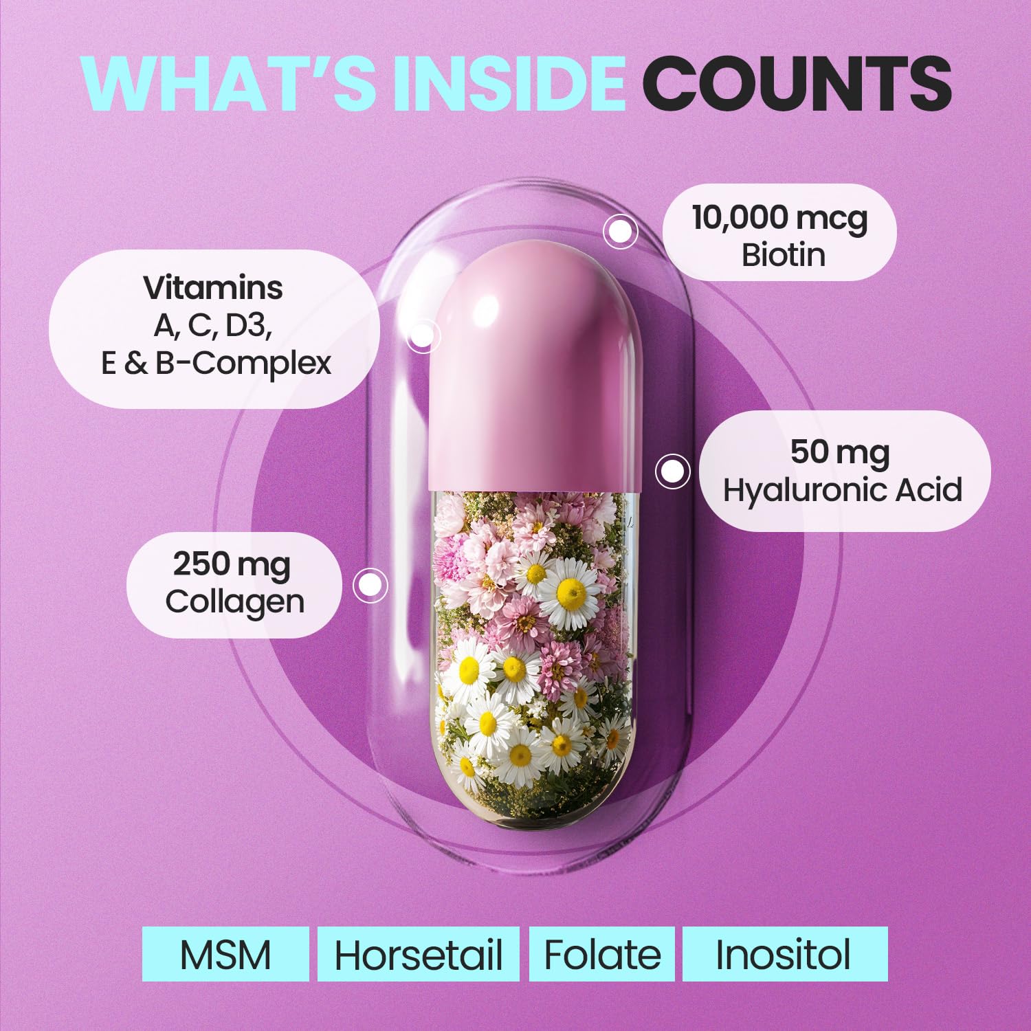 Vitamax etiqueta con lista de ingredientes destacados y beneficios