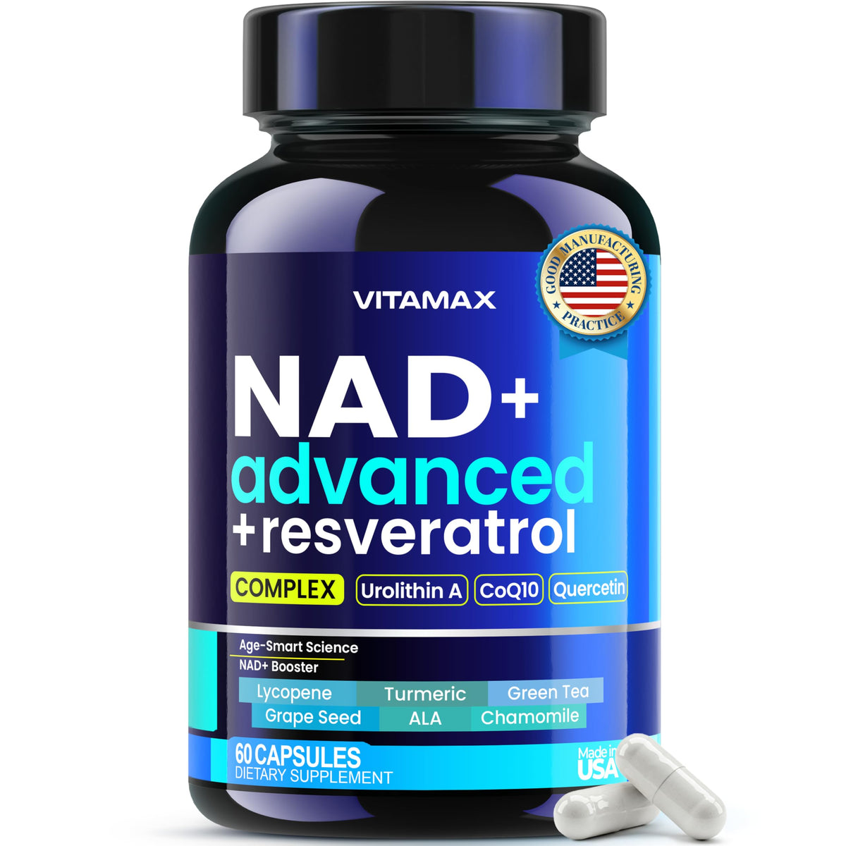 Vitamax frontal del envase mostrando fórmula liposomal y beneficios