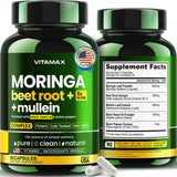 Vitamax presentación frontal de cápsulas mostrando dosis y beneficios
