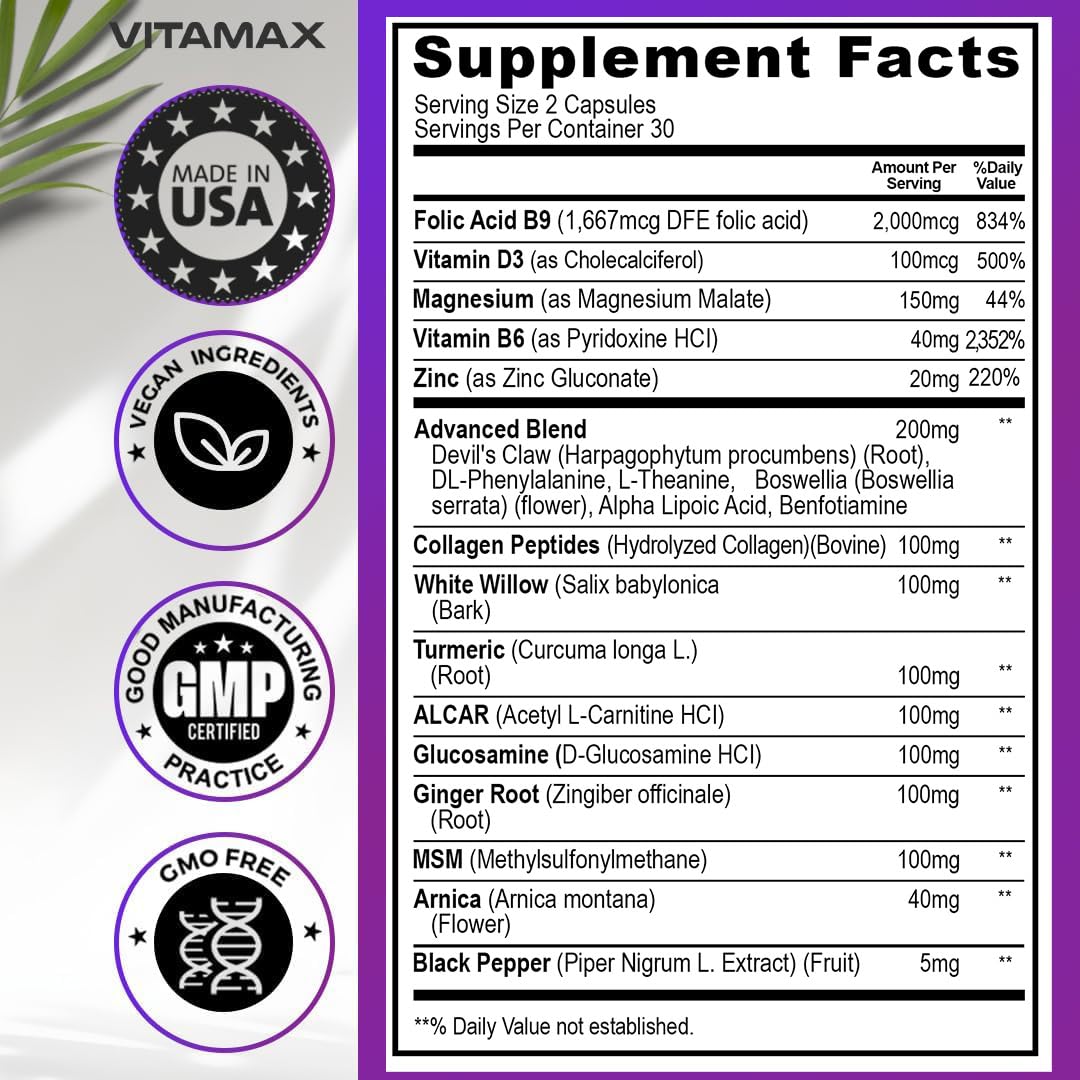Vitamax ingredientes naturales organizados para destacar pureza