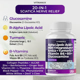 Vitamax Nerve Plus caja y botella juntas, presentación profesional Made in USA